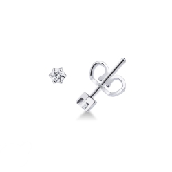 Diamanten-Ohrstecker aus Weißgold mit 6 Krappen