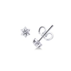 Sechseckige Ohrstecker mit Brillanten