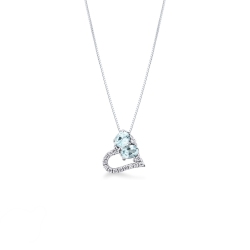Damenkette mit Aquamarin-Herzanhänger