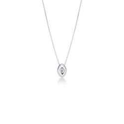 Weißgoldkette mit Diamant-Tropfen-Anhänger