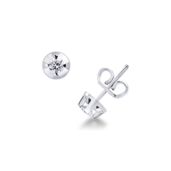 Diamant-Ohrstecker Weißgold 18K in einer 4er Krappenfassung