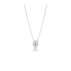 Damenkette aus Weißgold 750 mit tropfenförmigem Diamant-Anhänger