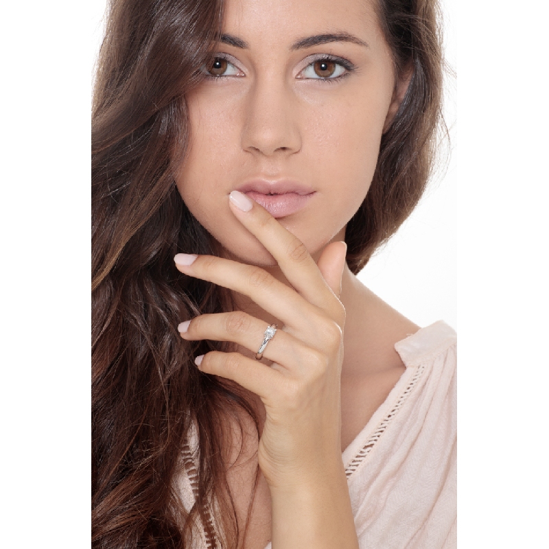 Solitär Ring  Weißgold Verlobungsring