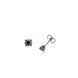 Ohrstecker aus Weißgold 18K mit schwarzen Diamanten