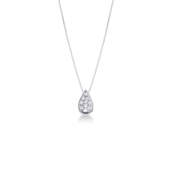 Damenkette aus 18k Weißgold mit einem tropfenförmigen Diamant-Anhänger