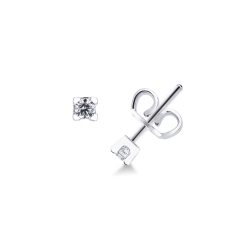 Weißgold-Ohrstecker mit einem Diamanten