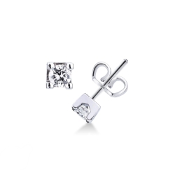 Diamantohrringe in Krappenfassung aus 18K Weißgold