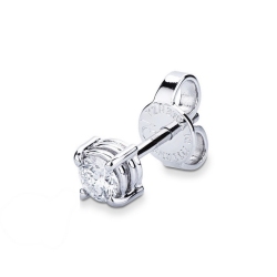Weißgold 18k Ohrstecker Herren mit 0,15 kt Brillant