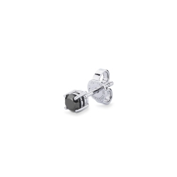 Einzelner Ohrstecker Damen aus Weißgold mit schwarzen Diamant, 0,22 ct