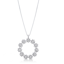 Kreis Anhänger mit Sternen aus Diamanten