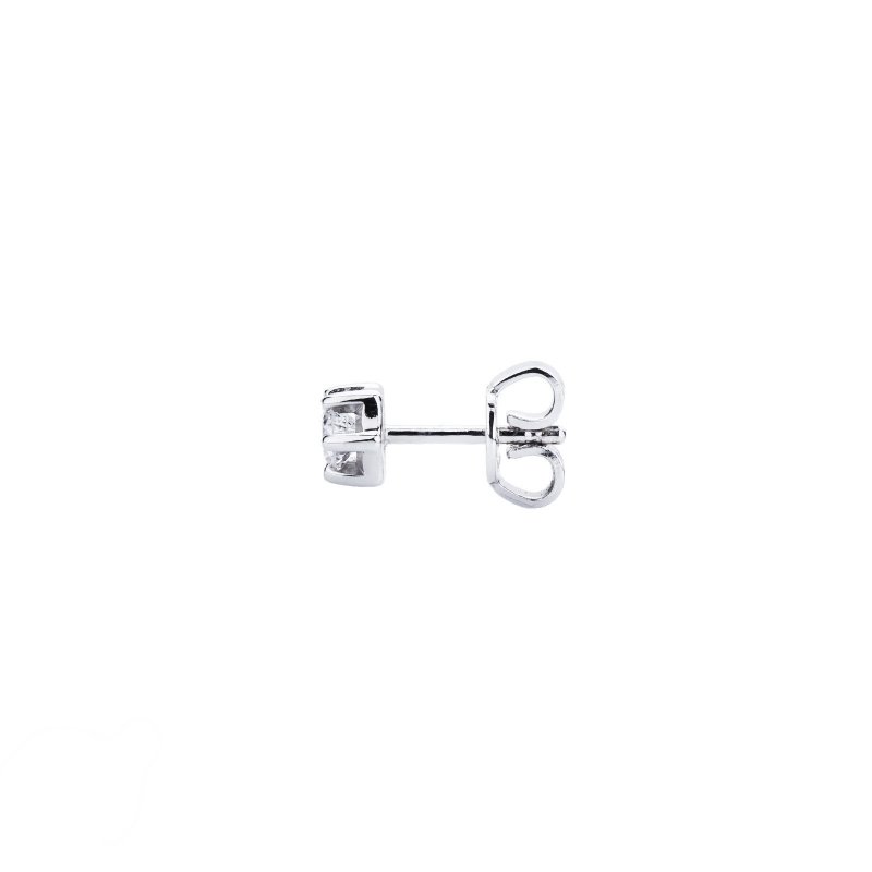 750er Weißgold Ohrstecker Herren mit Diamant, 0,20 ct
