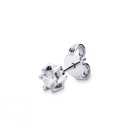 750er Weißgold Ohrstecker Herren mit Diamant, 0,20 ct