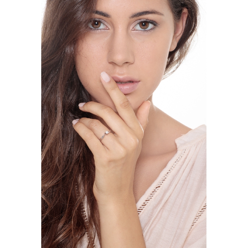 Verlobungsring Weißgold 750 Solitär Ring