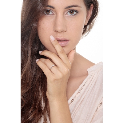 Verlobungsring Weißgold 750 Solitär Ring