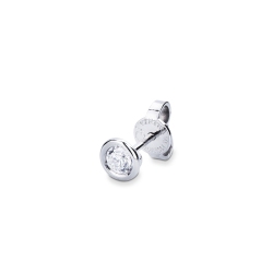 Einzelner Ohrstecker mit 0,15 kt Diamant aus Weißgold
