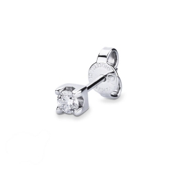 Weißgold Herren Ohrstecker mit Diamant 0,13 kt