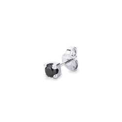 Einzelner Ohrstecker aus Weißgold 18K mit schwarzen Diamant