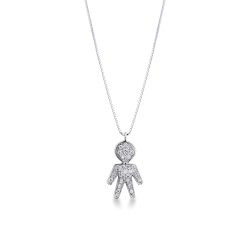 Kette aus Weißgold 18K mit Kind aus Diamanten