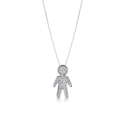 Weißgold Kette mit Männchen aus Diamanten