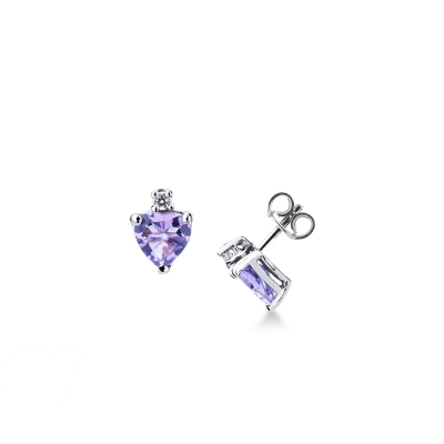 Amethyst Ohrstecker18k Weißgold