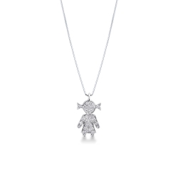 Kette aus Weißgold 18K mit Mädchen aus Brillanten