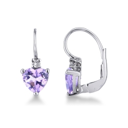 Ohrringe aus 18k Weißgold mit Amethyst und Diamanten