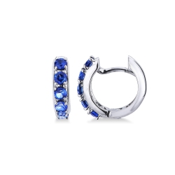 Creolen aus 18k Weißgold mit blauen Saphiren