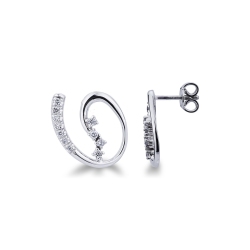Moderne Ohrringe Weißgold mit Diamanten