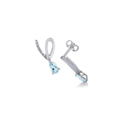Weißgold-Ohrringe mit Aquamarin und Diamanten