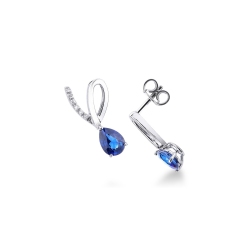 Saphir-Ohrringe aus Weißgold mit Diamanten