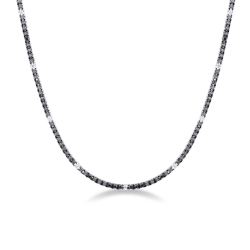 Tennis Halskette mit schwarzen und weißen Diamanten