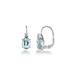 Aquamarin Ohrhänger Weißgold mit Diamanten