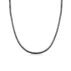 Weißgold 18K Tennis Kette mit schwarzen Diamanten
