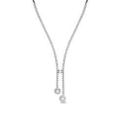 Tennis Kette Design mit Diamanten aus 18K Weißgold