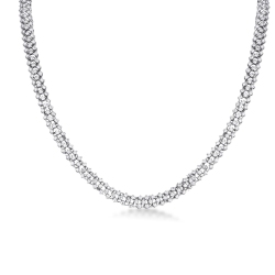 18K Weißgold Designer Tennis Halskette mit Diamanten