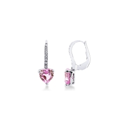 Ohrhänger aus Weißgold 18K mit rosa Saphiren und Diamanten