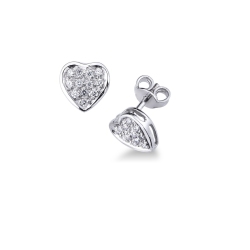 Weißgold Ohrstecker mit Diamant-Herz