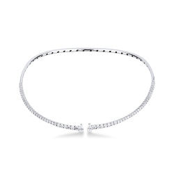 Weißgold 18K Choker Kette mit Diamanten