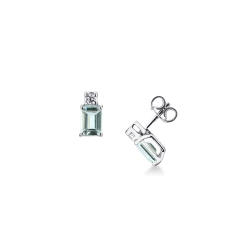 Weißgold 18k Ohrstecker mit Aquamarinen und Diamanten
