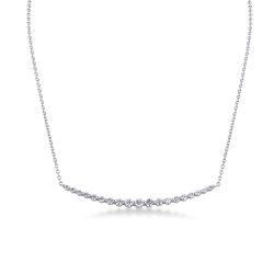 Elegante Kette Weißgold mit Stab aus Diamanten