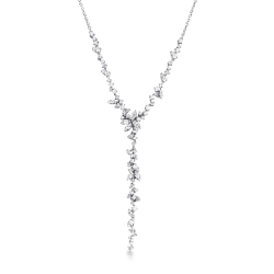 Weißgold 750 Y Kette mit Diamanten