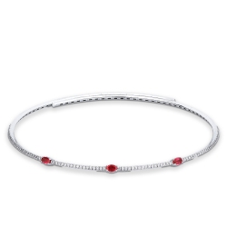 Choker Kette Weißgold 18K mit Brillanten und Rubinen