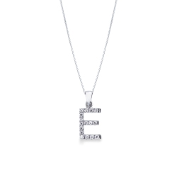 Kette mit Buchstabe E aus Weißgold und Diamanten