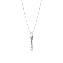 Kette mit Buchstabe I aus Weißgold und Diamanten