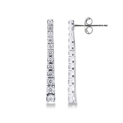 Hängende Weißgoldohrhänger mit Diamanten