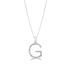 Buchstabenkette G Weißgold 750 aus Diamanten