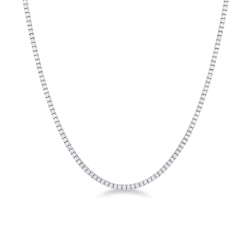Weißgold 18k Tennis- Halskette mit Diamanten