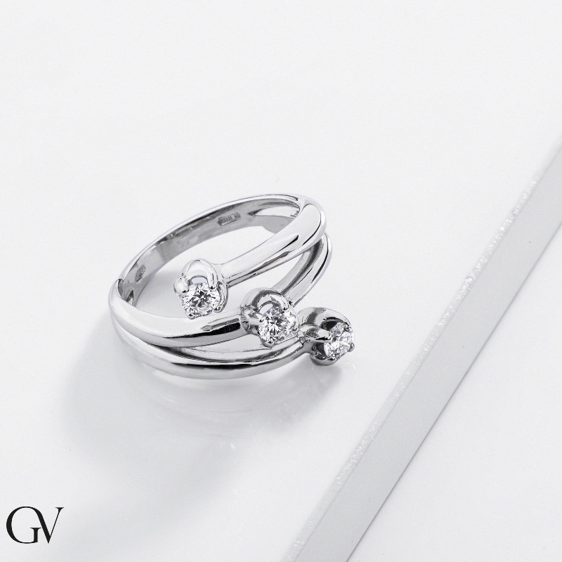 0,45 ct Trilogy Ring aus 18k Weißgold  0,45 ct Trilogy Ring aus 18k Weißgold