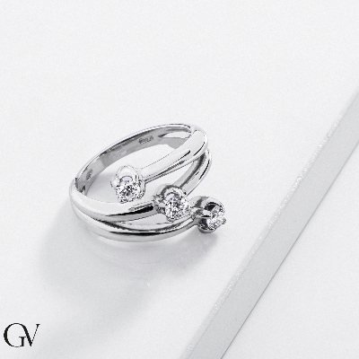 0,45 ct Trilogy Ring aus 18k Weißgold 