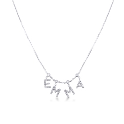 Weißgold-Kette mit Namen EMMA in Diamantbuchstaben
